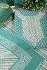 Mint Green Color Chanderi Cotton Printed and Neck Embroidered Unstitched Suit Fabric