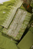 Green Digital Printed & Neck Embroidered Cotton Unstitched Suit