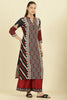 Maroon Muslin Ajrakh Printed Suit with Palazzo