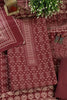 Wine Printed Pashmina Unstitched Suit Fabric