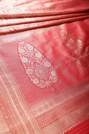 Red Colour Soft Silk Zari Woven Saree