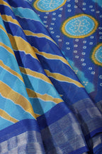 Blue & Yellow Color Chiffon Printed Saree