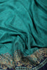 Teal Kashmiri-Inspired Floral Printed Crepe Saree