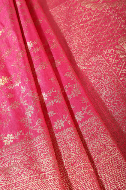 Rani Floral Zaal Woven Silk Banarasi Saree