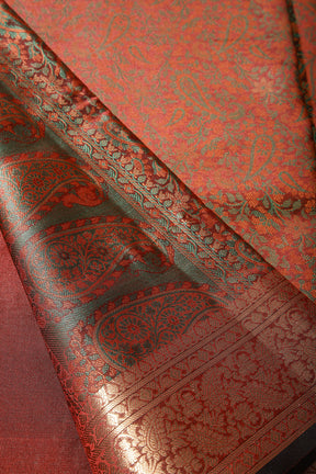 Maroon Colour Silk Resham & Zari Woven Saree