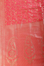 Red Floral Zaal Woven Silk Banarasi Saree
