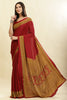 Maroon Crepe Printed Saree