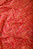 Dark Coral Color Chiffon Floral Zari Border Printed Saree