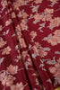 Dark Scarlet Zari Border & Floral Printed Chiffon Saree