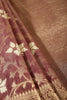 Wine Color Chanderi Cotton Floral Zari Woven Saree