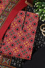 Maroon Printed Ikkat Cotton Unstitched Suit Material