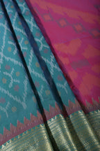 Teal Soft Silk Resham & Zari Woven Saree
