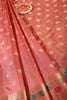 Peach Resham & Zari Woven Silk Saree