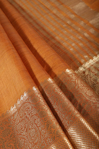 Mustard Cotton Silk Woven Saree