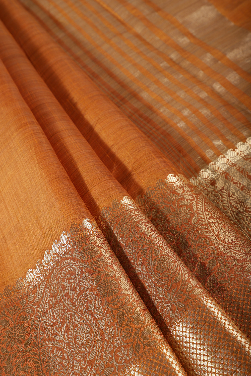 Mustard Cotton Silk Woven Saree