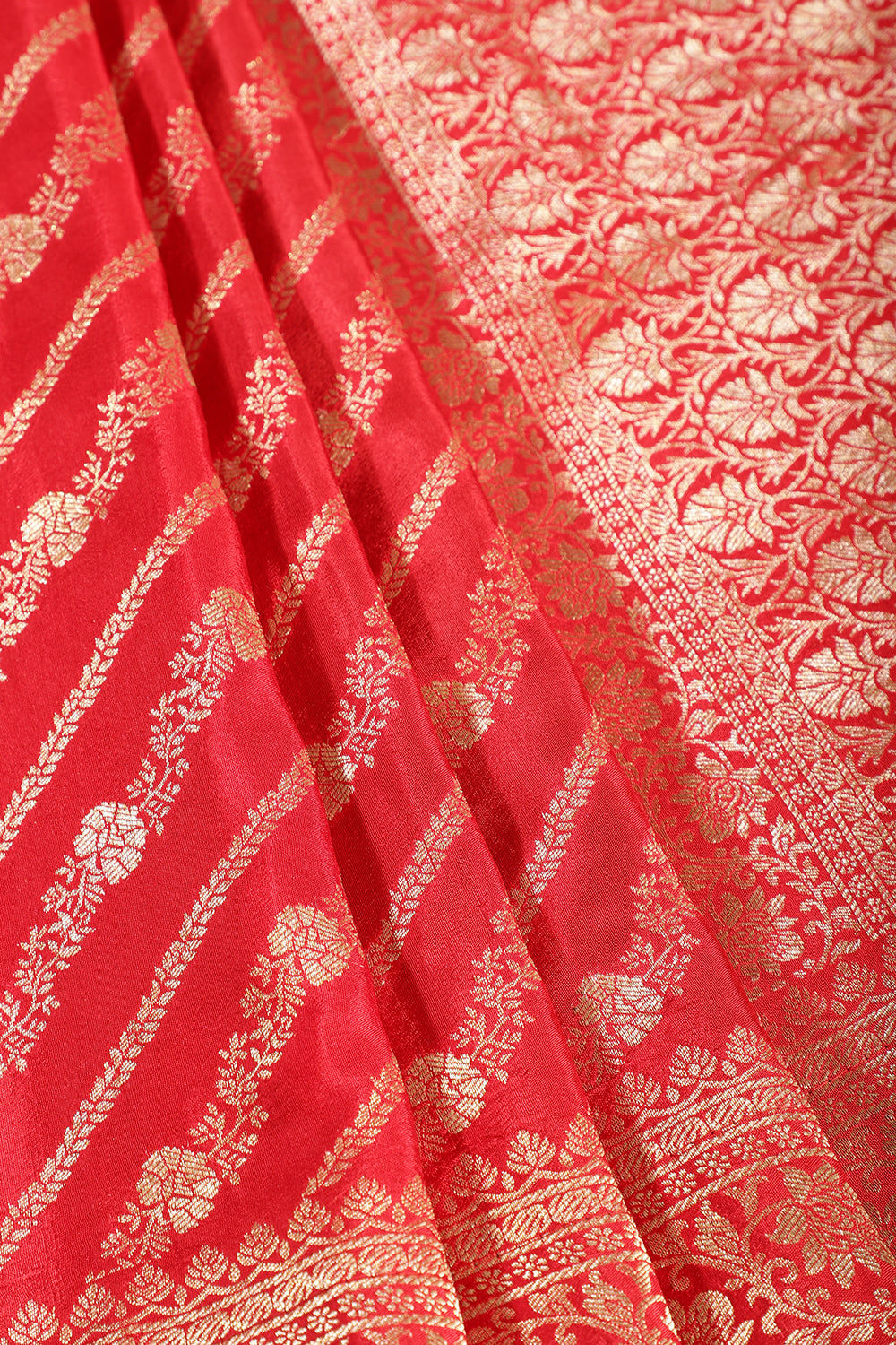 Red Color Banarasi Woven Tussar Silk Saree