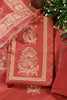 Rust Tussar Silk Printed Unstitched Suit Material