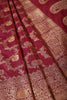 Dark Scarlet Silk Floral Zaal Woven Banarasi Saree