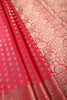Watermelon Zari Banarasi Woven Silk Saree