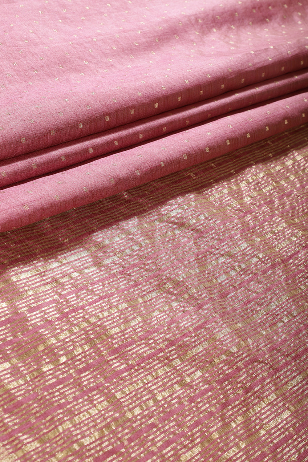 Dusty Pink Zari Woven Silk Saree