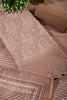Peach Color Chanderi Cotton Floral Printed Unstitched Suit Material