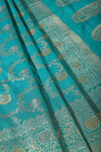 Teal Silk Floral Zaal Woven Banarasi Saree