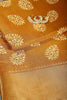 Mustard Color Block Printed Cotton Silk Saree