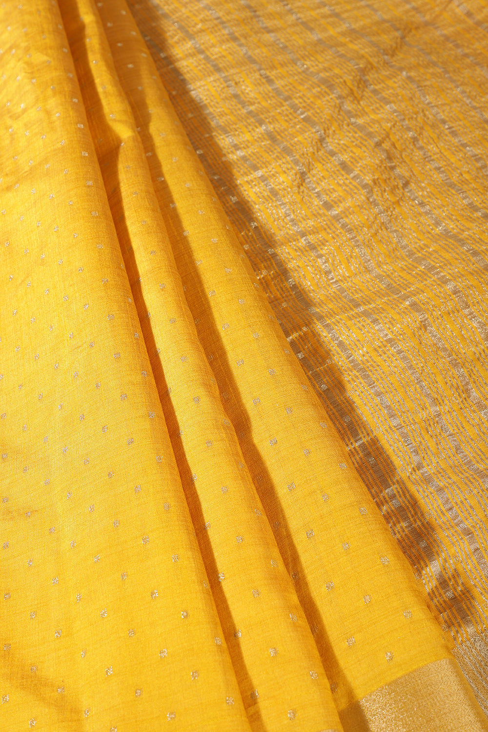 Yellow Zari Woven Silk Saree