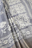 Grey Color Cotton Silk Block Printed Saree