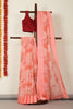 Peach Floral Printed Chiffon Saree