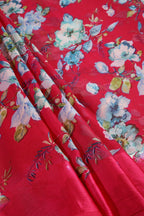 Magenta Pink Color Floral Printed Chiffon Saree