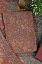 Pale Maroon Floral Printed Spun Unstitched Suit Material