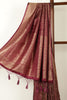 Wine Zari Woven Soft Silk Saree
