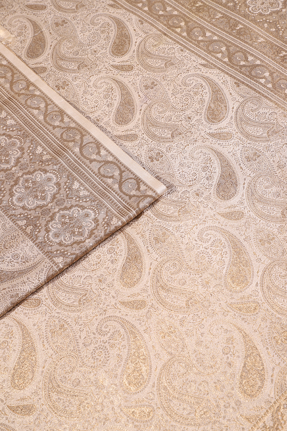 Cream Colour Silk Zari Woven Saree
