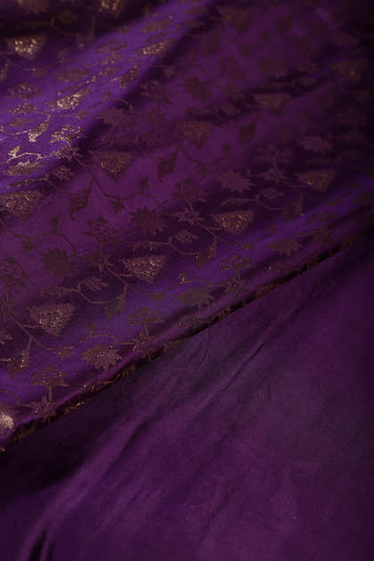 Purple Woven South Silk Saree