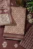 Brown Cotton Ajrakh Block Print Unstitched Suit Material