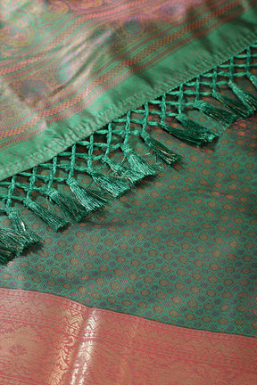 Green Cotton Silk Resham & Zari Woven Saree