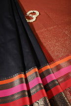 Black Zari Woven Art Silk Saree