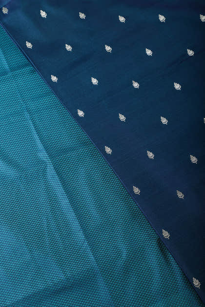 Nile Blue Banarsi Silk Zari Woven Saree