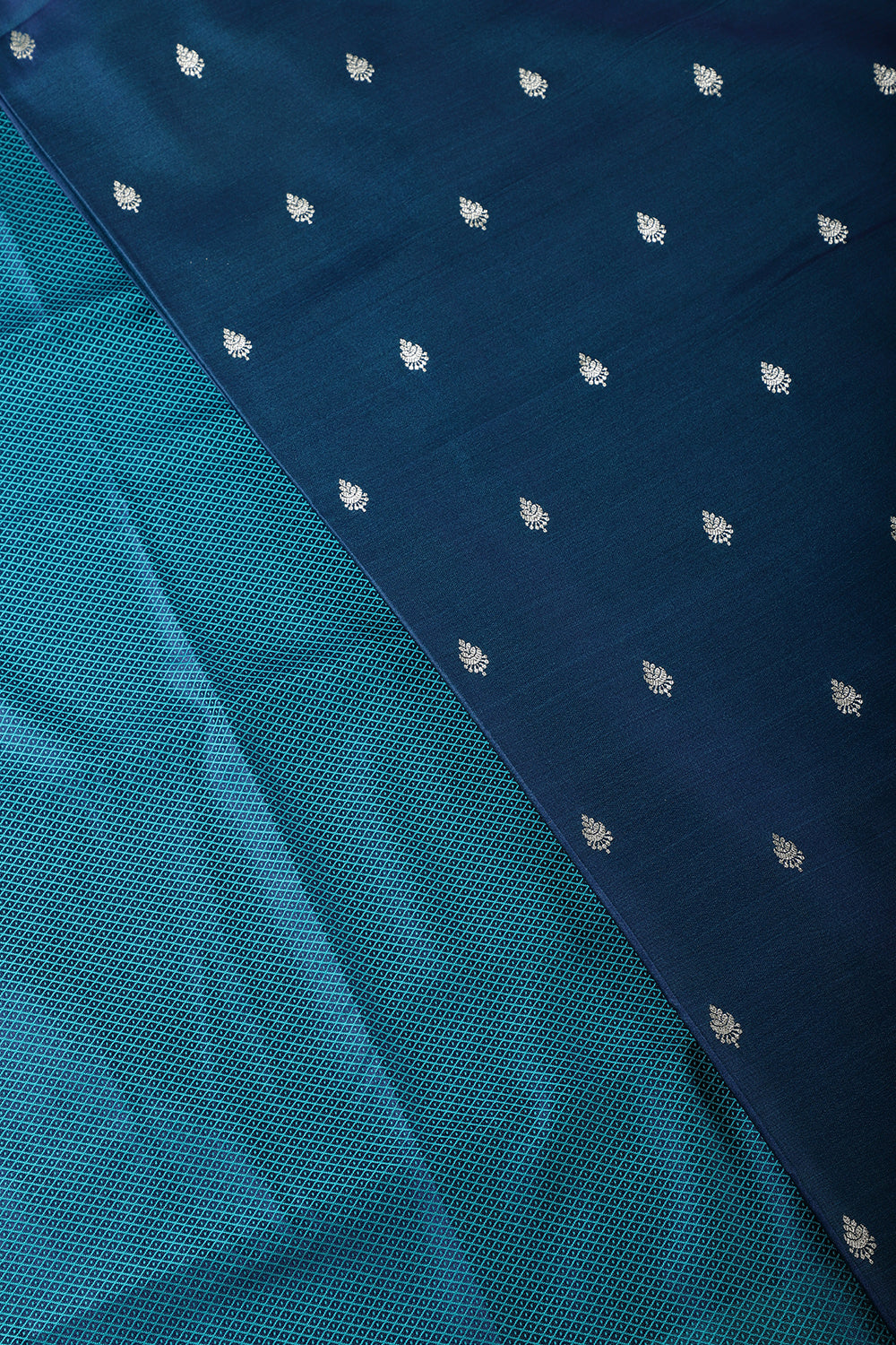 Nile Blue Banarsi Silk Zari Woven Saree