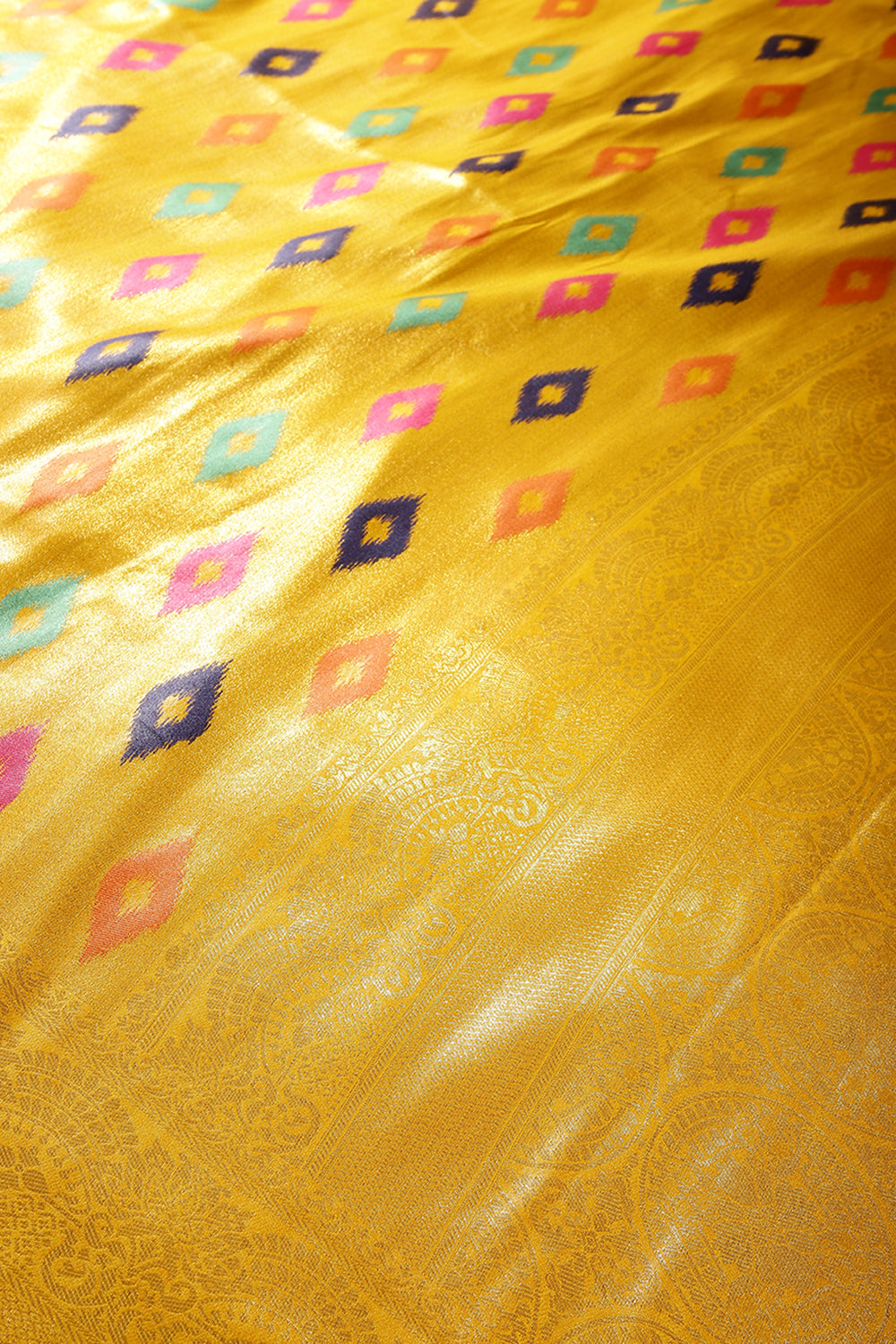 Yellow Color Silk Resham and Zari Woven Saree