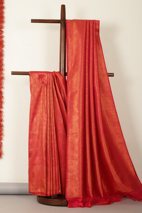 Venetian Red Soft Silk Zari Woven Saree