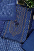 Royal Blue Zari Woven And Bandhani Printed Silk Unstitched Suit Fabric