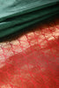 Bottle Green & Red Ombré  Silk Zari Woven Saree