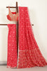 Red Color Ikat Patola Modal Silk Saree with Gota Patti Border