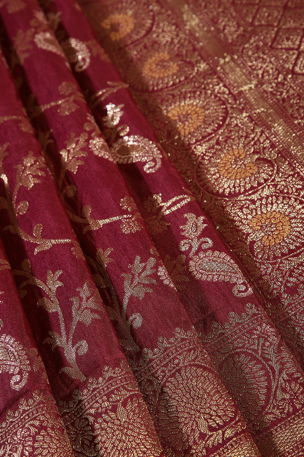 Wine Color Zari Woven South Silk Saree