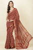 Maroon Cotton Meenkari Printed Saree