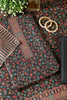 Bottle Green Pashmina Floral Printed Unstitched Suit Fabric