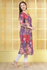 Purple Cotton Floral Printed Kurta