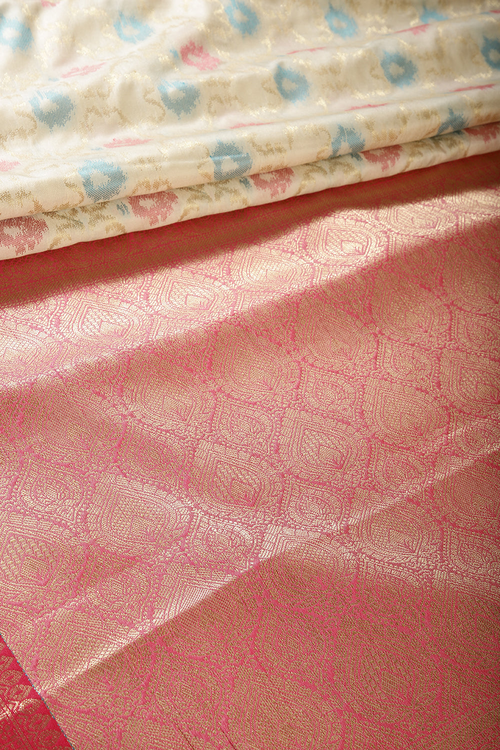 Cream Color Cotton Silk Woven Saree
